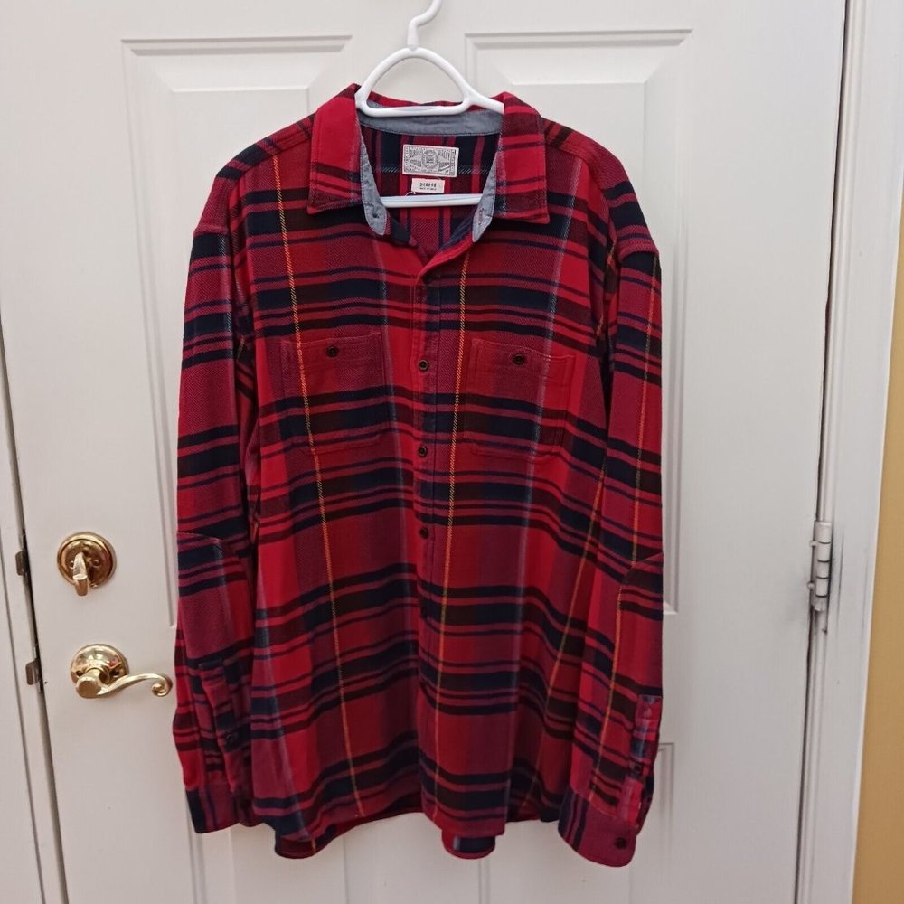 Vintage Lucky Brand Button Front Shirt Red Plaid Mens XL